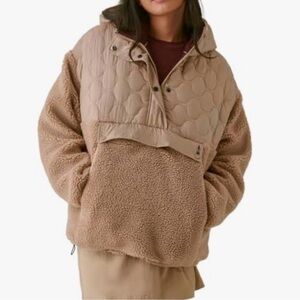 Bass Outdoor women's mixed-media ripstop quilted sherpa hooded jacket
